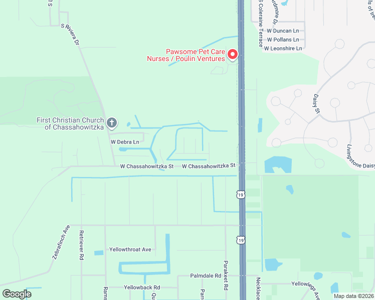 map of restaurants, bars, coffee shops, grocery stores, and more near 11365 South Ann Point in Homosassa