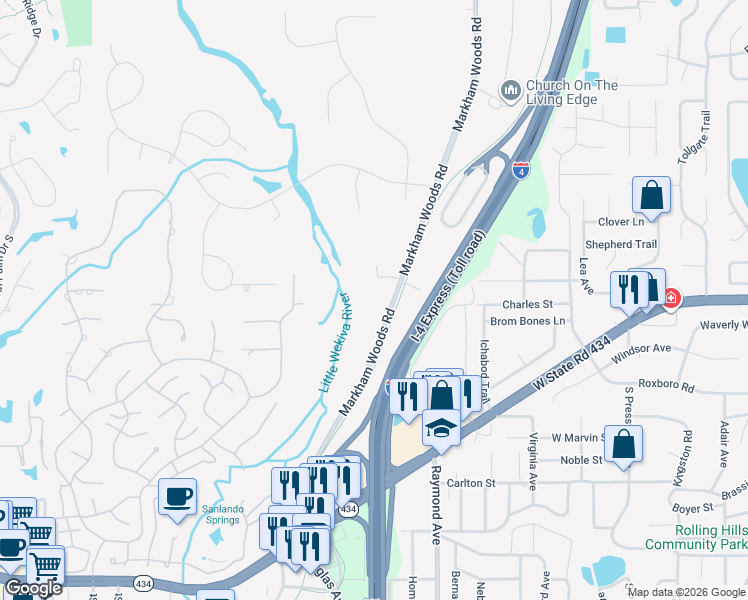 map of restaurants, bars, coffee shops, grocery stores, and more near 2001 Vanderbilt Point in Longwood