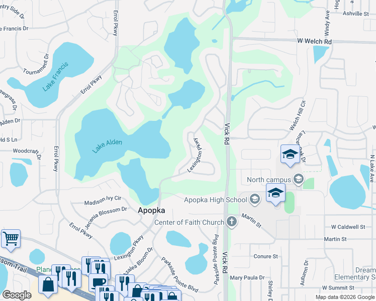 map of restaurants, bars, coffee shops, grocery stores, and more near 930 Loch Carron Drive in Apopka