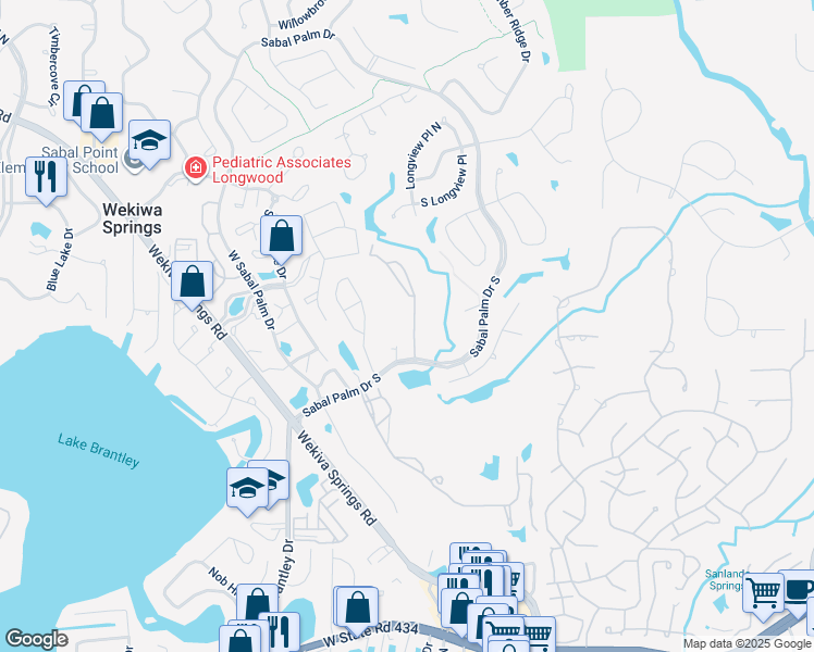 map of restaurants, bars, coffee shops, grocery stores, and more near 400 Summit Ridge Place in Longwood
