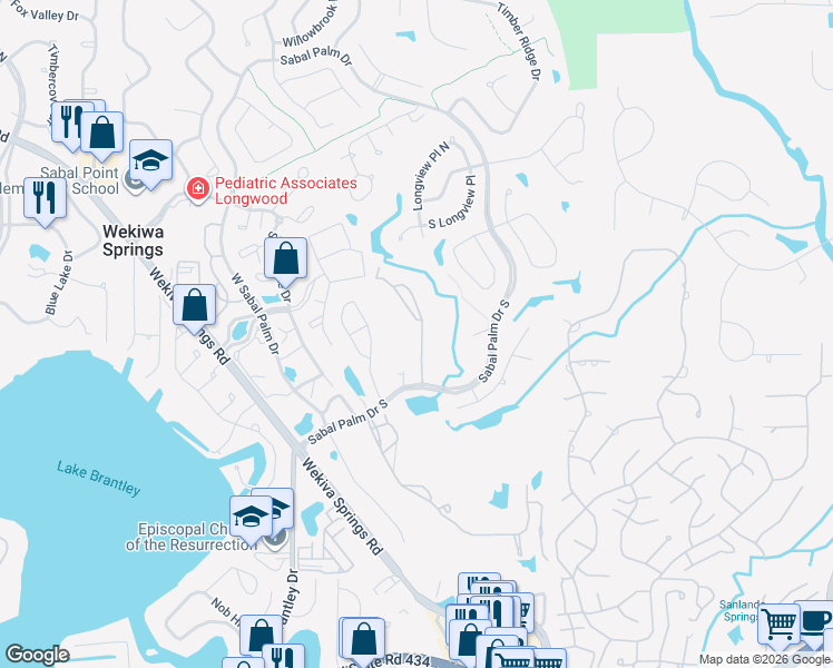 map of restaurants, bars, coffee shops, grocery stores, and more near 408 Summit Ridge Place in Longwood