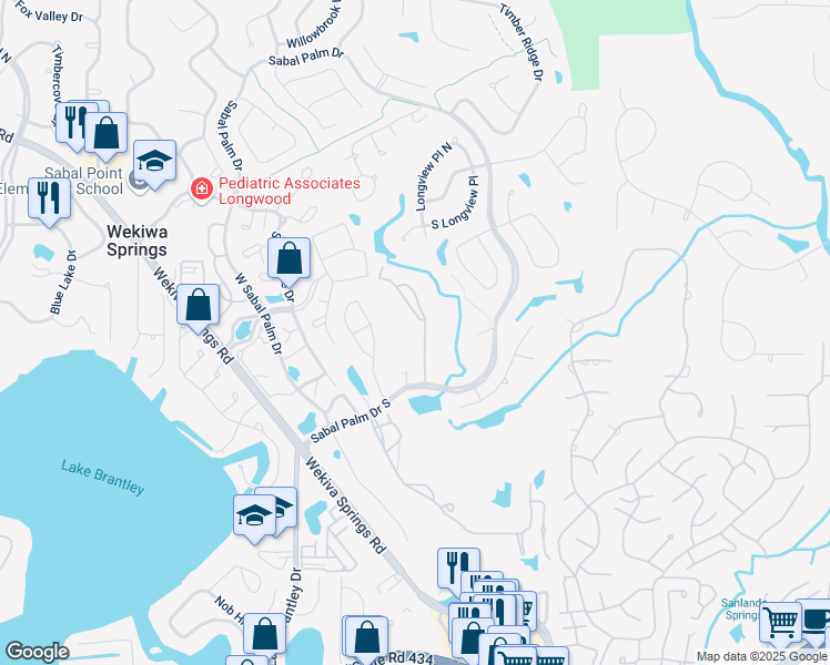 map of restaurants, bars, coffee shops, grocery stores, and more near 408 Summit Ridge Place in Longwood