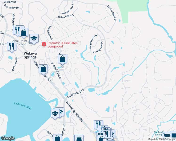 map of restaurants, bars, coffee shops, grocery stores, and more near 412 Summit Ridge Place in Longwood