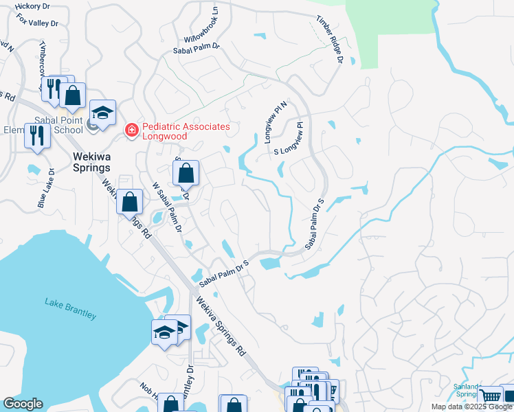 map of restaurants, bars, coffee shops, grocery stores, and more near 412 Summit Ridge Place in Longwood