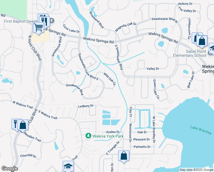 map of restaurants, bars, coffee shops, grocery stores, and more near 673 Smokerise Boulevard in Longwood