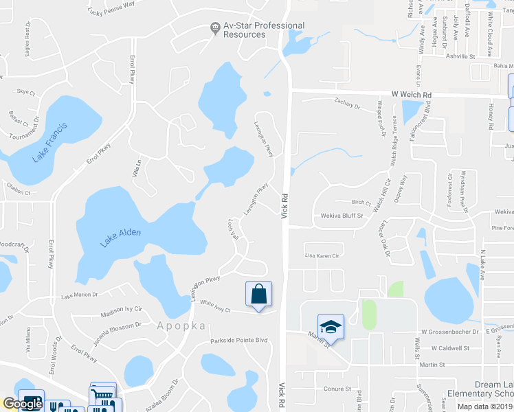 map of restaurants, bars, coffee shops, grocery stores, and more near 700 Muirfield Circle in Apopka