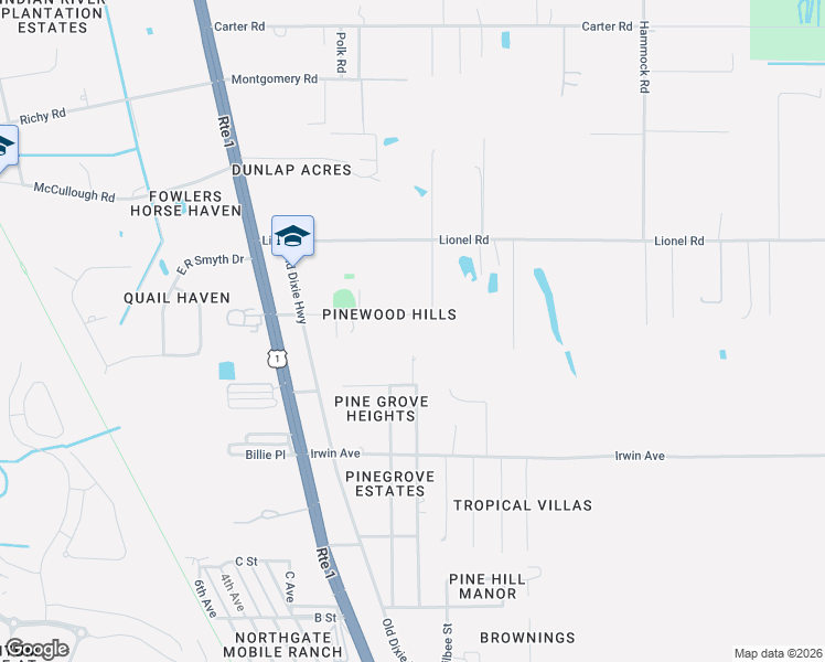 map of restaurants, bars, coffee shops, grocery stores, and more near 3525 Gloria Avenue in Mims
