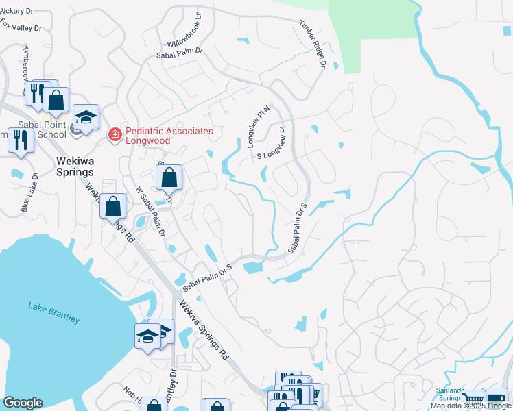 map of restaurants, bars, coffee shops, grocery stores, and more near 413 Summit Ridge Place in Longwood