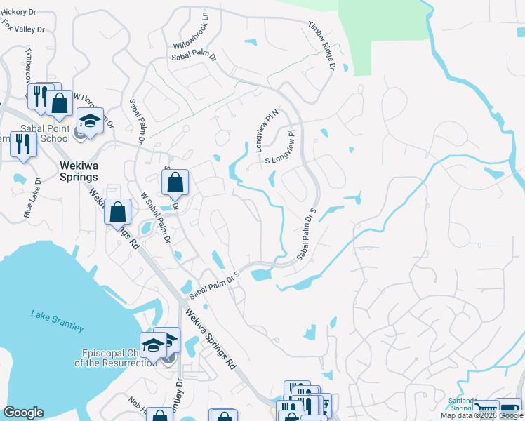map of restaurants, bars, coffee shops, grocery stores, and more near 412 Summit Ridge Place in Longwood