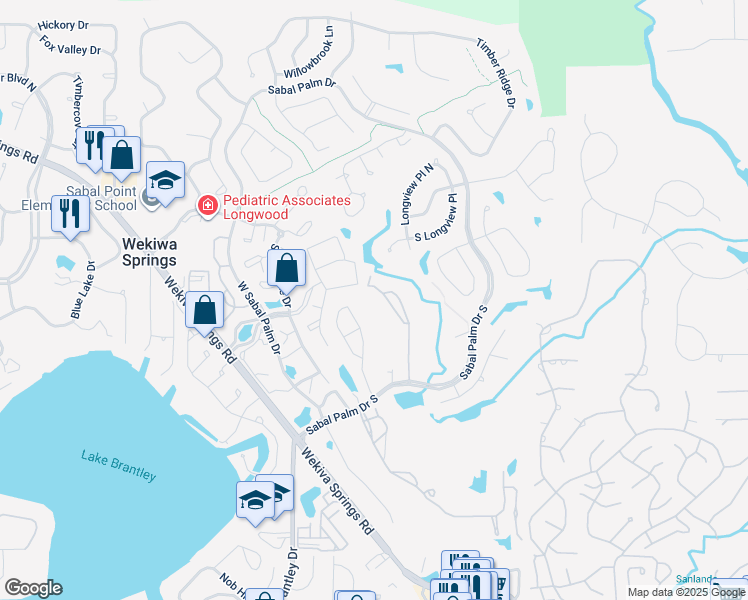 map of restaurants, bars, coffee shops, grocery stores, and more near 420 Summit Ridge Place in Longwood