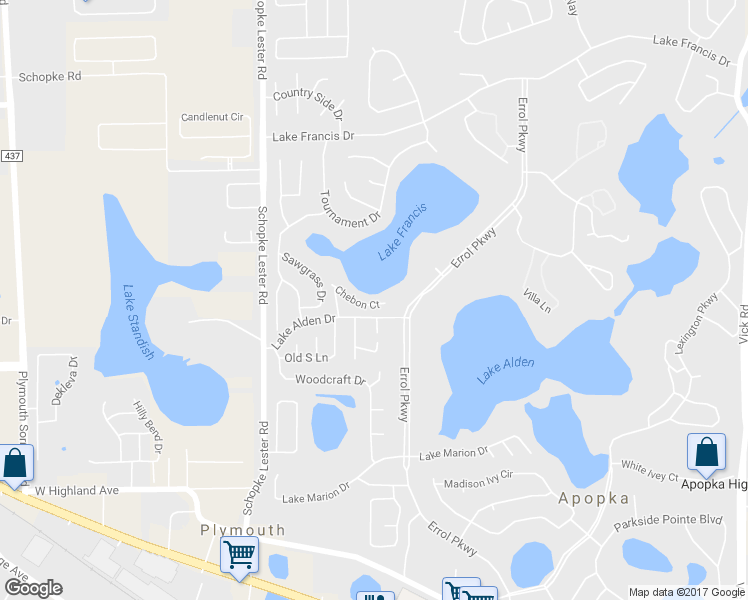 map of restaurants, bars, coffee shops, grocery stores, and more near 1354 Chebon Court in Apopka