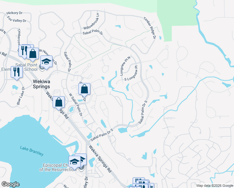 map of restaurants, bars, coffee shops, grocery stores, and more near 417 Summit Ridge Place in Longwood