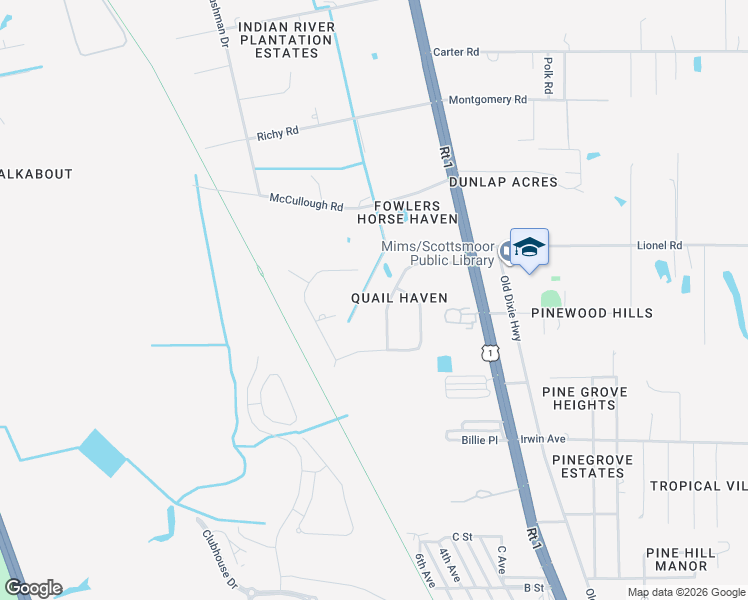 map of restaurants, bars, coffee shops, grocery stores, and more near 3772 East R Smyth Drive in Mims