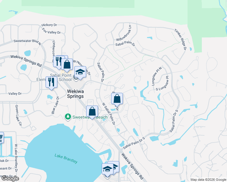 map of restaurants, bars, coffee shops, grocery stores, and more near 525 Sabal Lake Drive in Longwood