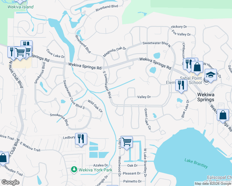 map of restaurants, bars, coffee shops, grocery stores, and more near 500 Crooked Oak Court in Longwood