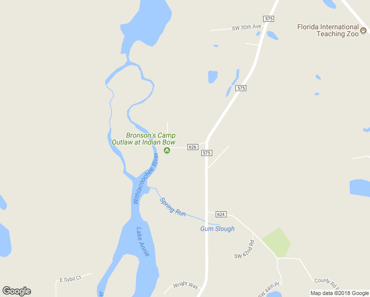 map of restaurants, bars, coffee shops, grocery stores, and more near County Road 626 in Bushnell