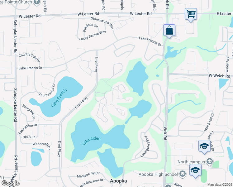 map of restaurants, bars, coffee shops, grocery stores, and more near 1160 Orange Grove Lane in Apopka