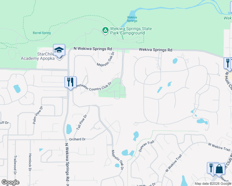 map of restaurants, bars, coffee shops, grocery stores, and more near 2711 Bolzano Drive in Apopka