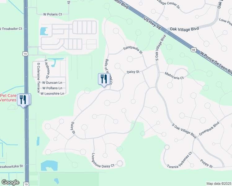 map of restaurants, bars, coffee shops, grocery stores, and more near 49 Daisy Street in Homosassa