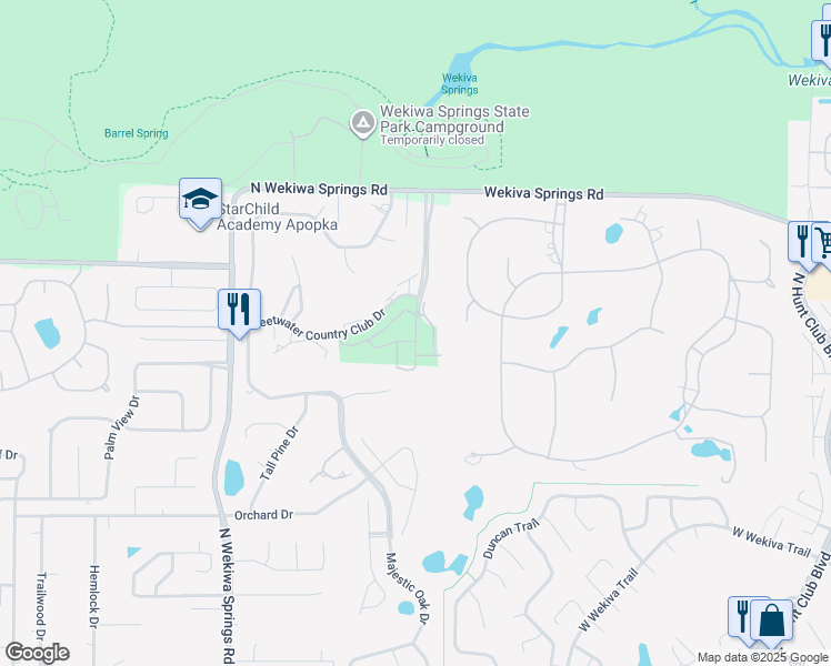 map of restaurants, bars, coffee shops, grocery stores, and more near Bolzano Drive in Apopka