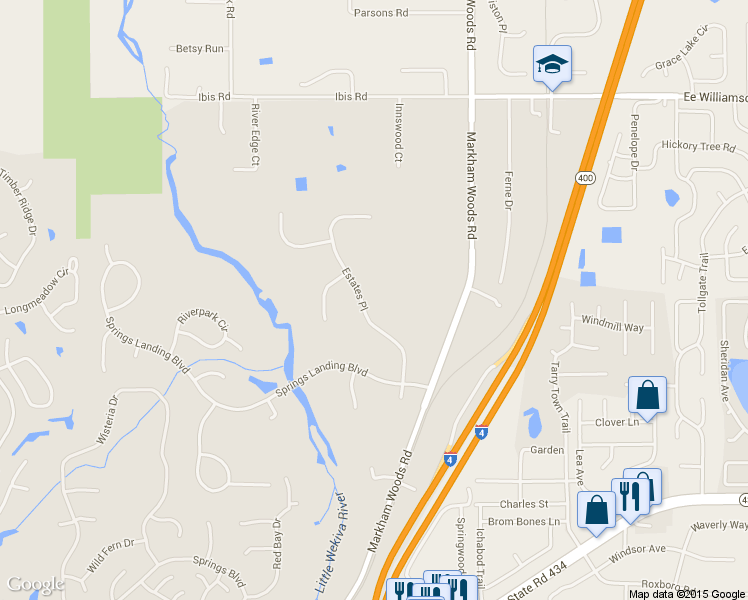 map of restaurants, bars, coffee shops, grocery stores, and more near 549 Estates Place in Longwood