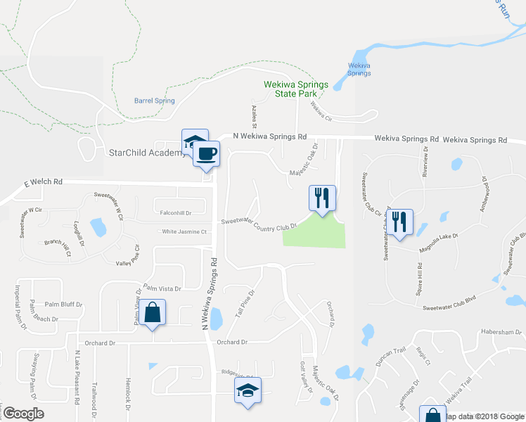 map of restaurants, bars, coffee shops, grocery stores, and more near 1513 Oak Tree Court in Apopka