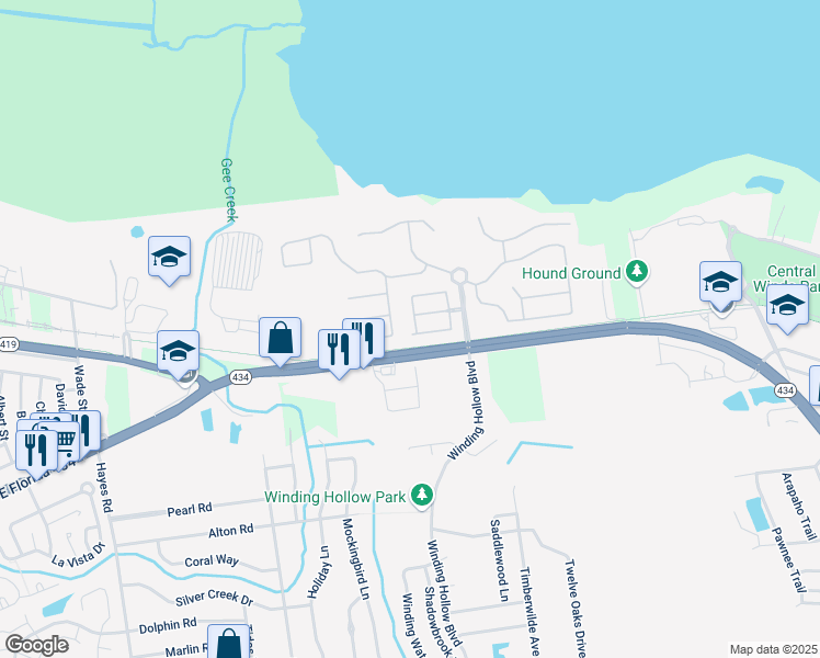 map of restaurants, bars, coffee shops, grocery stores, and more near 501 Cruz Bay Circle in Winter Springs