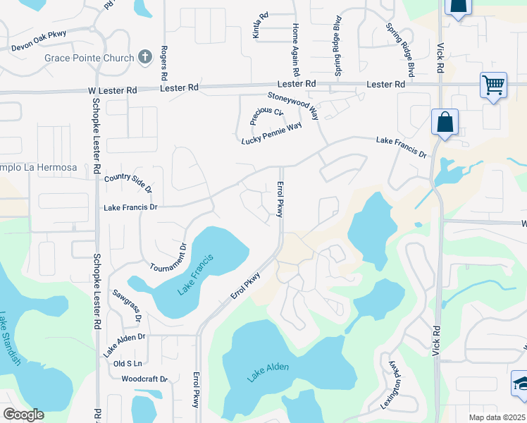 map of restaurants, bars, coffee shops, grocery stores, and more near 1404 Oak Place in Apopka