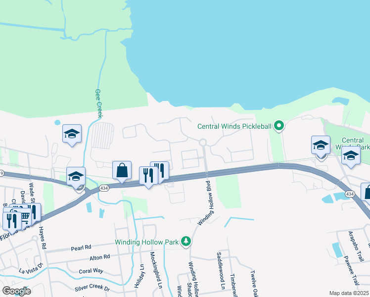 map of restaurants, bars, coffee shops, grocery stores, and more near 209 Tavestock Loop in Winter Springs
