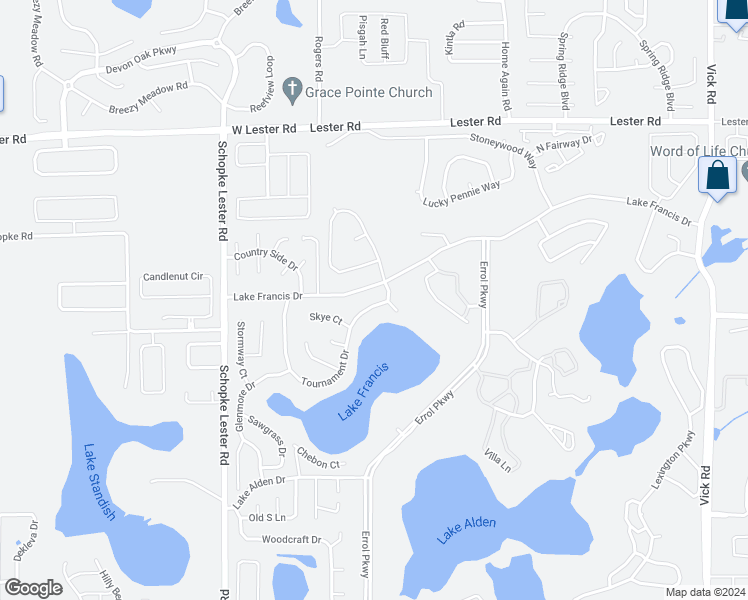 map of restaurants, bars, coffee shops, grocery stores, and more near 1831 Tournament Drive in Apopka