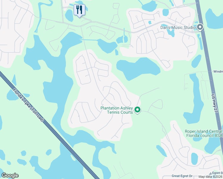map of restaurants, bars, coffee shops, grocery stores, and more near 4716 Sawgrass Lake Circle in Leesburg