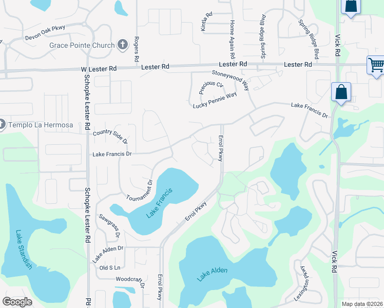map of restaurants, bars, coffee shops, grocery stores, and more near 1412 Oak Place in Apopka