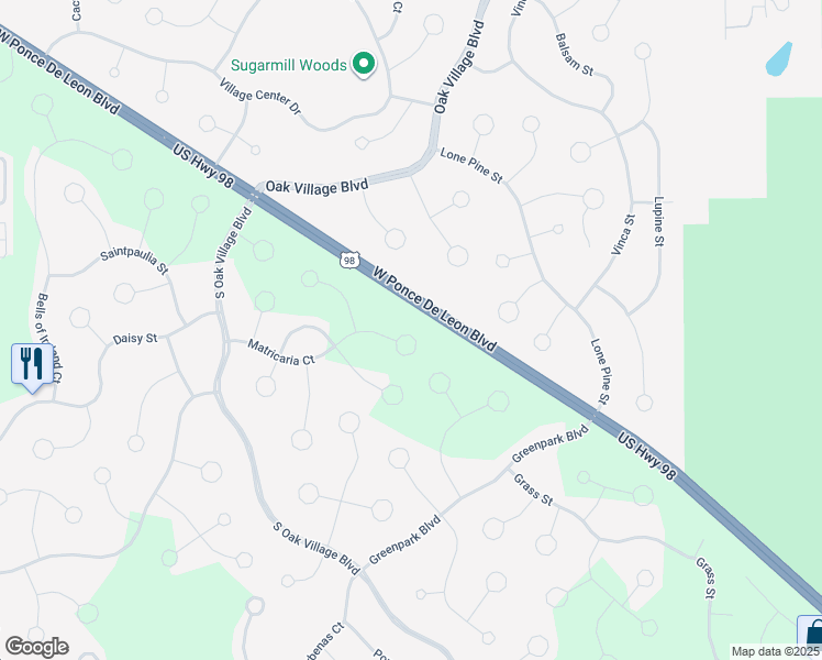 map of restaurants, bars, coffee shops, grocery stores, and more near 43 Matricaria Court in Homosassa