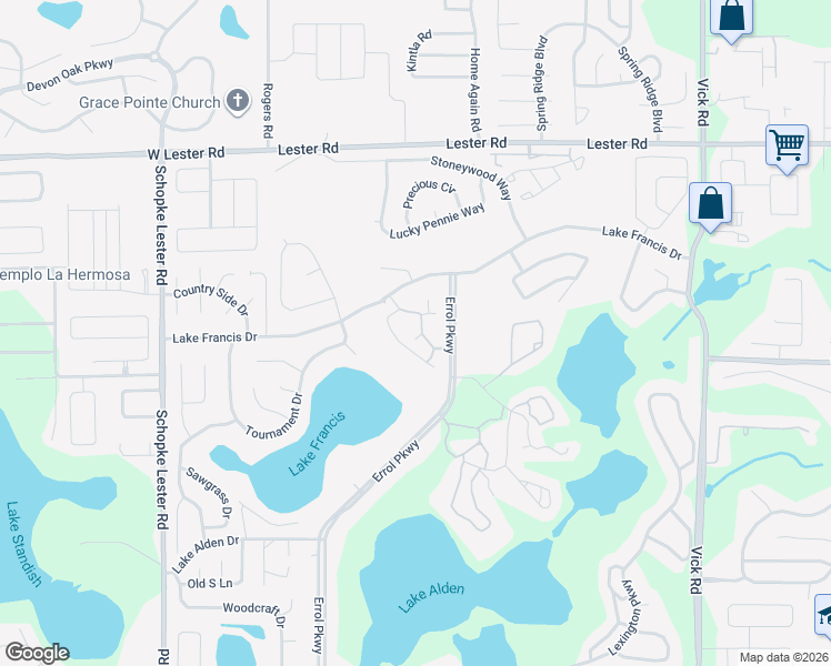 map of restaurants, bars, coffee shops, grocery stores, and more near 1412 Oak Place in Apopka