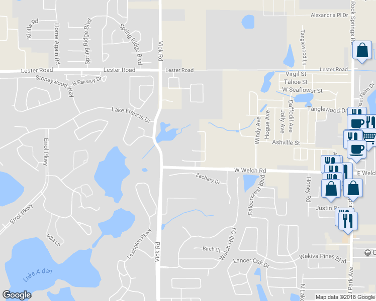map of restaurants, bars, coffee shops, grocery stores, and more near 598 Smokemont Court in Apopka