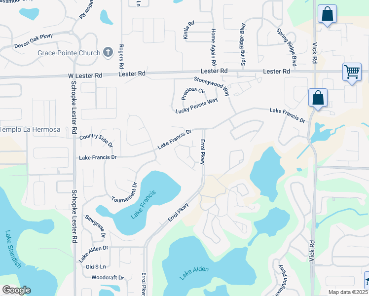 map of restaurants, bars, coffee shops, grocery stores, and more near 1428 Oak Place in Apopka
