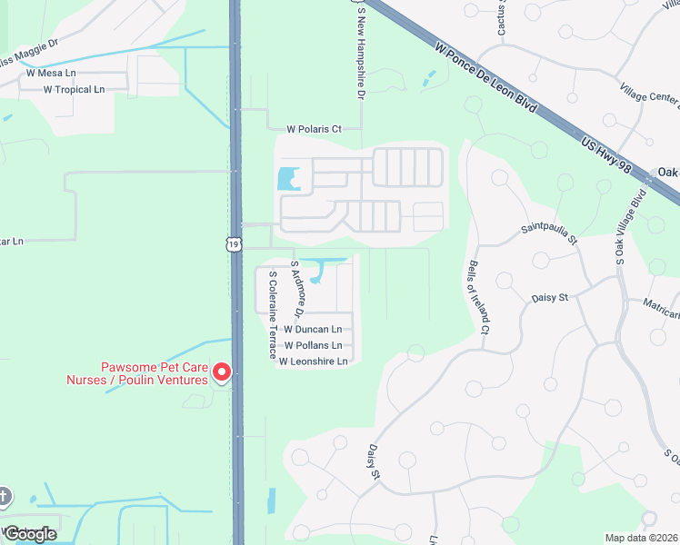 map of restaurants, bars, coffee shops, grocery stores, and more near 6934 West Merrivale Lane in Homosassa