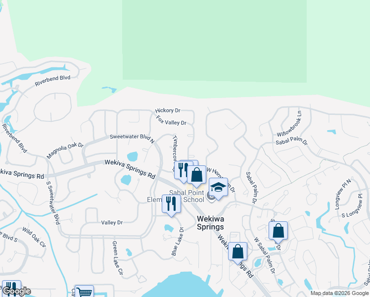 map of restaurants, bars, coffee shops, grocery stores, and more near 714 Fox Valley Drive in Longwood