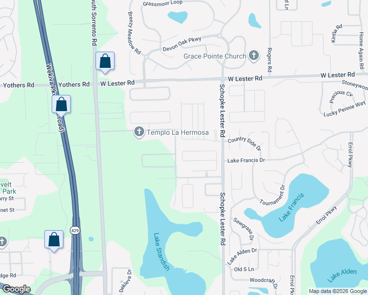 map of restaurants, bars, coffee shops, grocery stores, and more near 1646 Schopke Road in Apopka