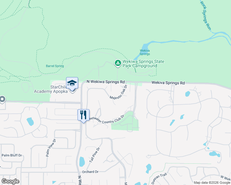 map of restaurants, bars, coffee shops, grocery stores, and more near 1634 Acacia Road in Apopka