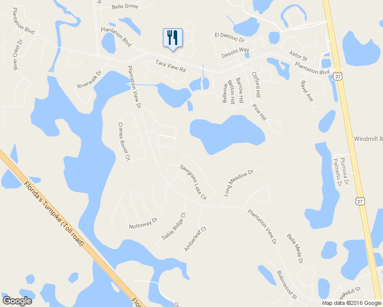 map of restaurants, bars, coffee shops, grocery stores, and more near 4750 Sawgrass Lake Circle in Leesburg