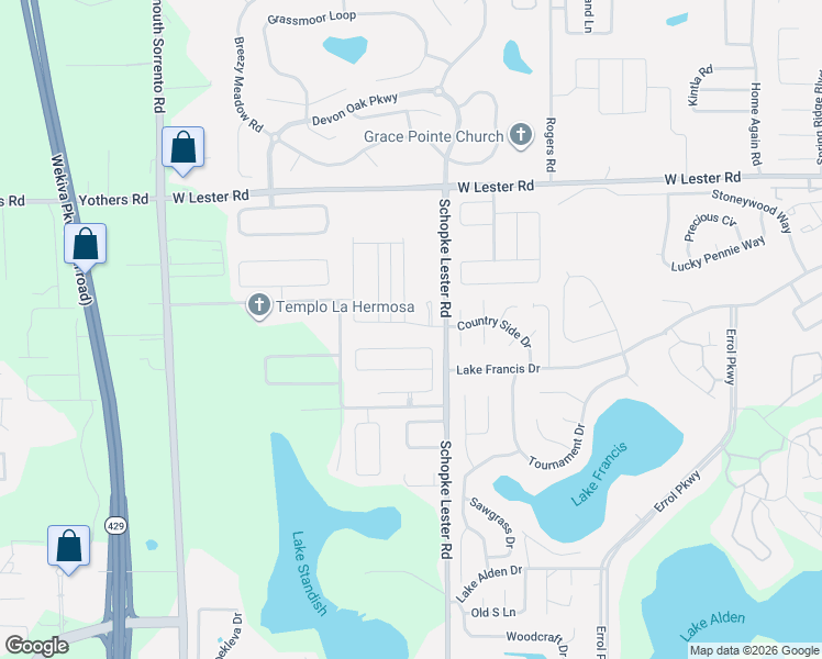 map of restaurants, bars, coffee shops, grocery stores, and more near 2102 Candlenut Circle in Apopka