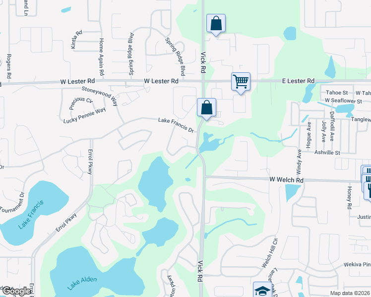 map of restaurants, bars, coffee shops, grocery stores, and more near 1550 Golfside Village Boulevard in Apopka