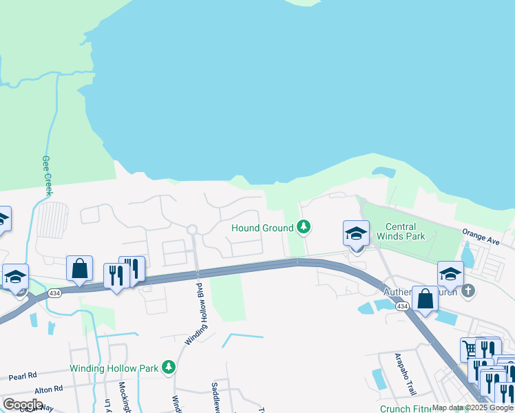 map of restaurants, bars, coffee shops, grocery stores, and more near 738 Seneca Meadows Road in Winter Springs