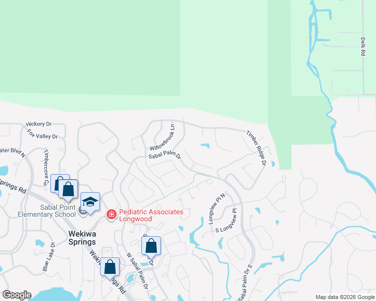 map of restaurants, bars, coffee shops, grocery stores, and more near 516 Sugar Ridge Court in Longwood