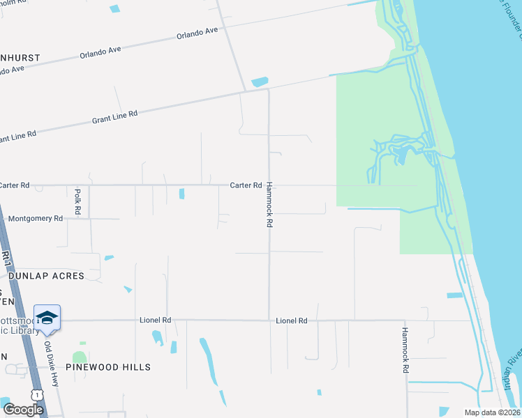 map of restaurants, bars, coffee shops, grocery stores, and more near 3990 Hammock Road in Mims