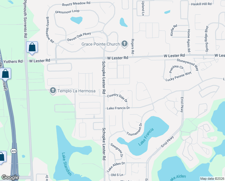 map of restaurants, bars, coffee shops, grocery stores, and more near 2142 Country Side Drive in Apopka