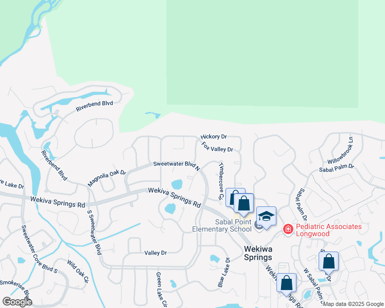 map of restaurants, bars, coffee shops, grocery stores, and more near 105 Hickory Drive in Longwood