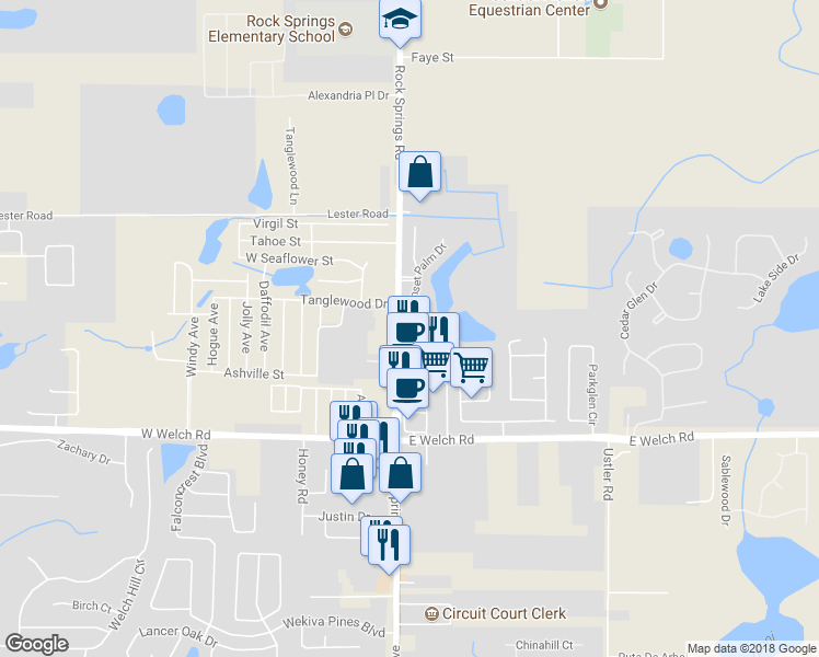 map of restaurants, bars, coffee shops, grocery stores, and more near 107 Royal Crest Court in Apopka