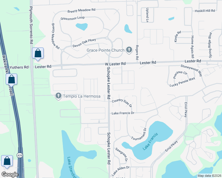 map of restaurants, bars, coffee shops, grocery stores, and more near 2245 Kingscrest Circle in Apopka